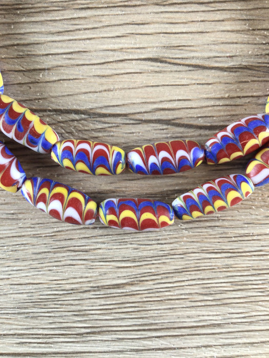 Hidden Gems: Oval Java Feather Glass Beads