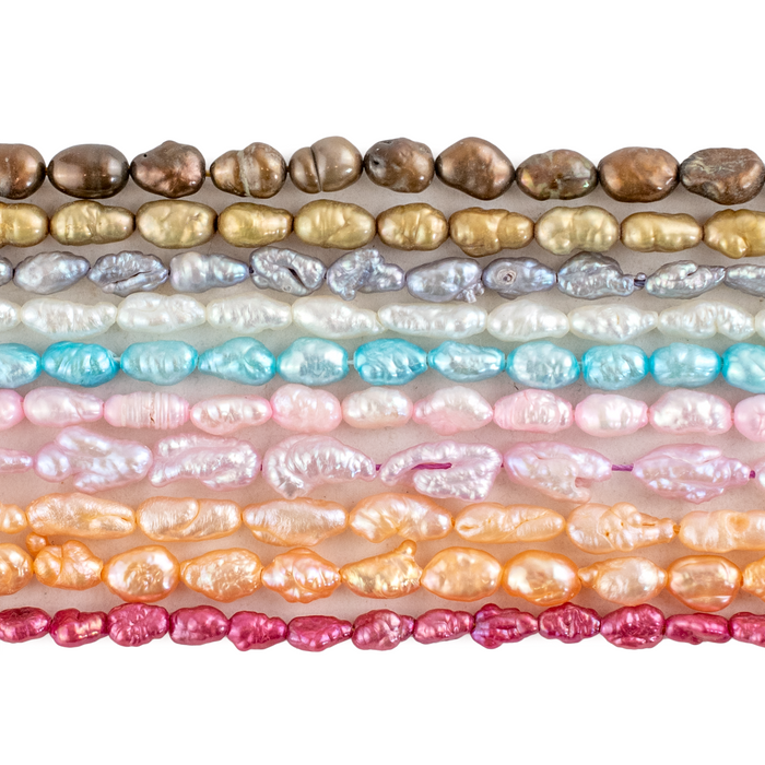 10 Strand Bundle: Vintage Rice Pearl Beads - The Bead Chest