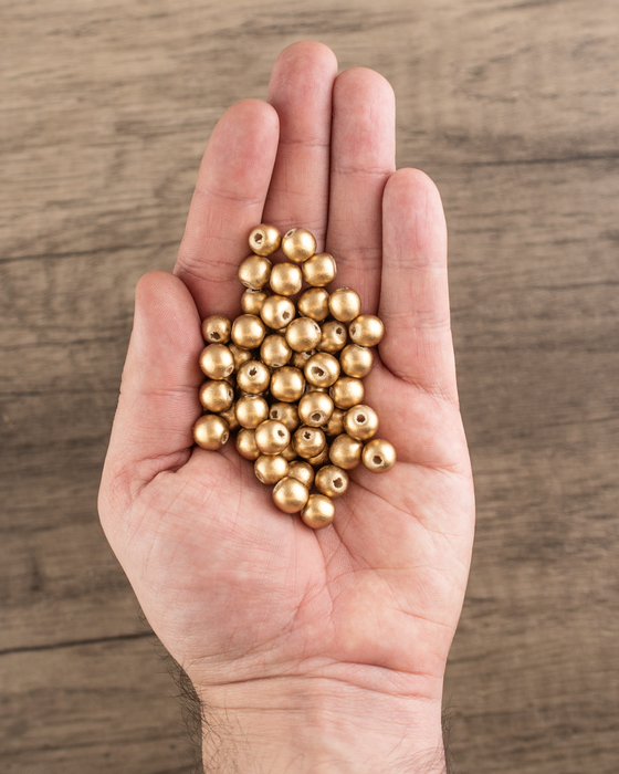 Gold Natural Wood Beads (6mm) - The Bead Chest