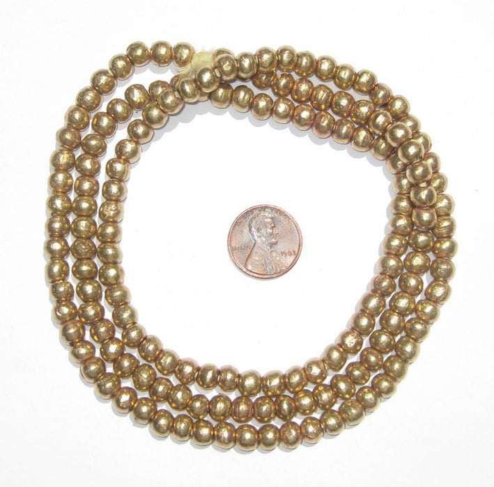 Round Brass Ethiopian Beads (6-7mm) (10 Pack) - The Bead Chest