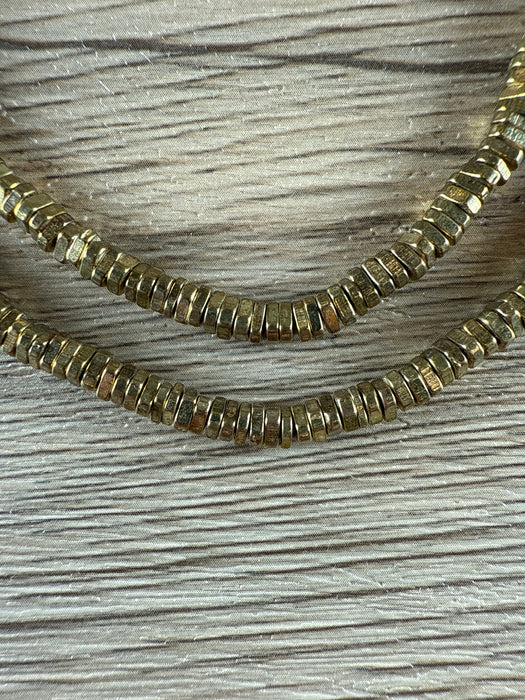 Hidden Gems: Brass Triangle Heishi Beads