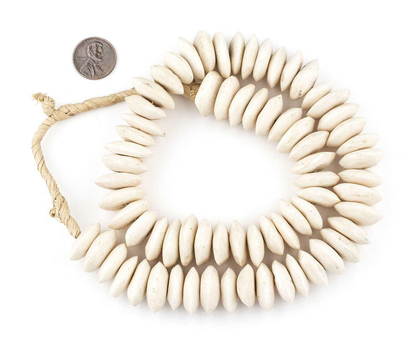 White Bone Beads (Saucer) - The Bead Chest