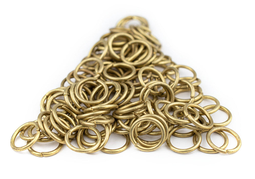 10mm Brass Round Jump Rings (Approx 200 pieces) - The Bead Chest