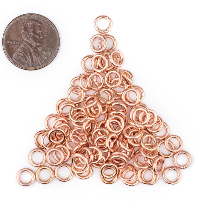 6mm Copper Round Jump Rings (Approx 500 pieces) - The Bead Chest