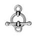 Antiqued Silver Bar & Ring Toggle Clasp Set (10mm) (5 Pack) - The Bead Chest