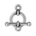 Antiqued Silver Bar & Ring Toggle Clasp Set (12mm) (2 Pack) - The Bead Chest