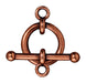 Antiqued Copper Bar & Ring Toggle Clasp Set (18mm) (10 Pack) - The Bead Chest