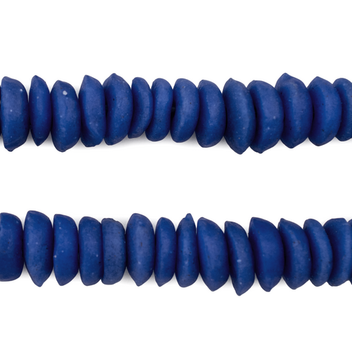 Ocean Blue Ashanti Saucer Beads (12mm) - The Bead Chest