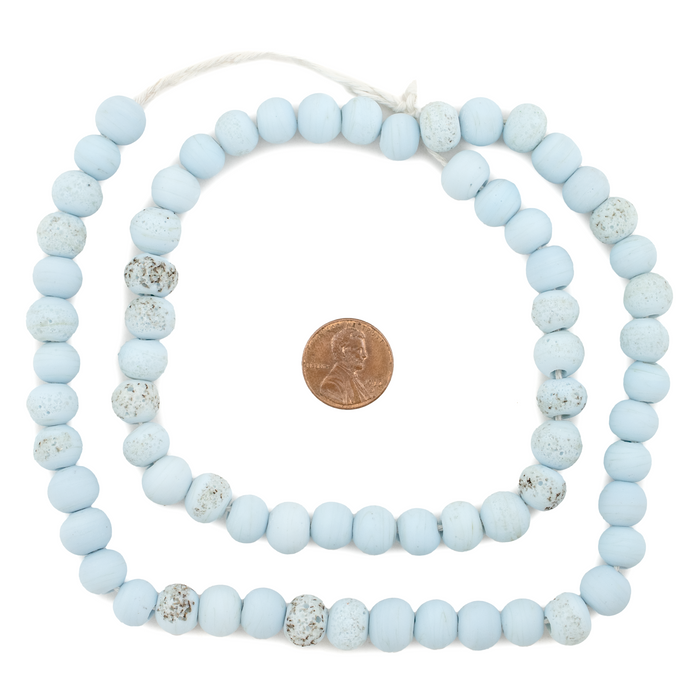 Baby Blue Ancient Style Java Glass Beads (11mm)