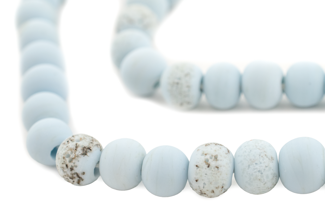 Baby Blue Ancient Style Java Glass Beads (11mm)