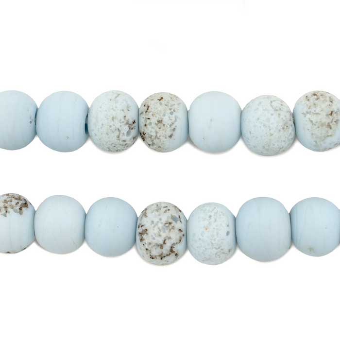 Baby Blue Ancient Style Java Glass Beads (11mm)