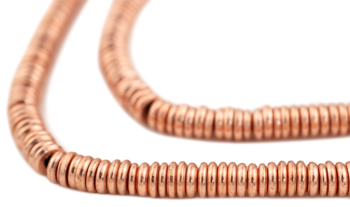 Smooth Extra Large Copper Heishi Beads (6mm) - The Bead Chest