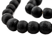 Opaque Black Recycled Glass Beads (18mm) - The Bead Chest