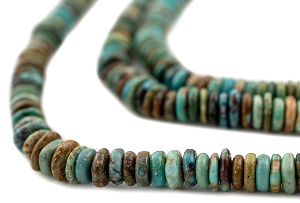 Green Turquoise Stone Heishi Beads (6-8mm) - The Bead Chest