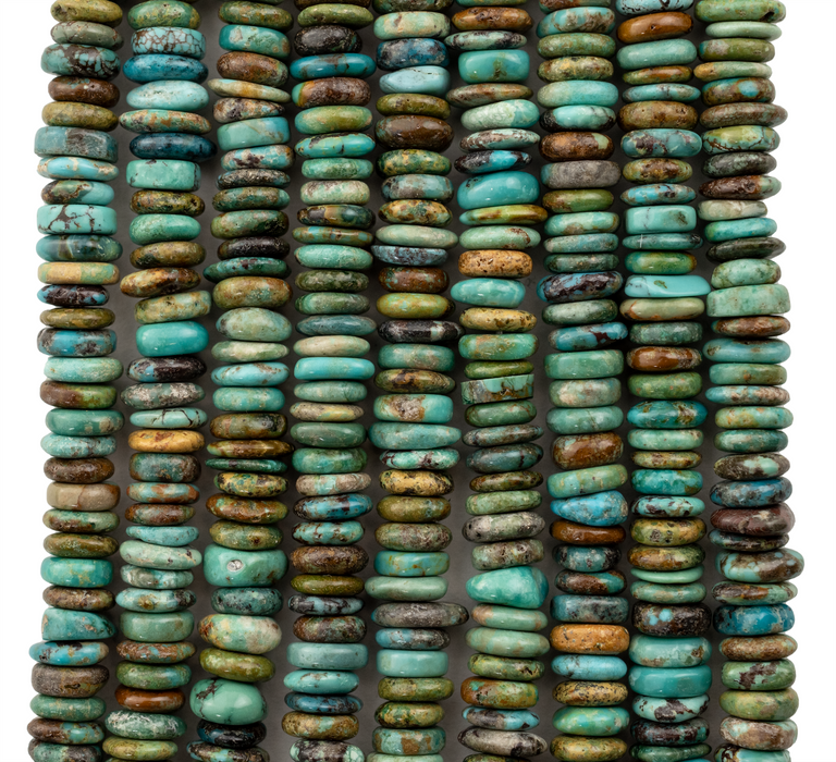 Green Turquoise Stone Heishi Beads (6-8mm) - The Bead Chest