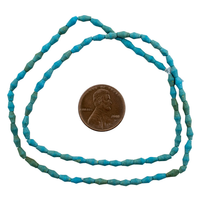 Aqua Blue Turquoise-Style Afghani Stone Rice Beads (5x3mm) - The Bead Chest