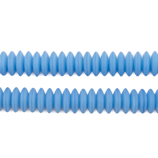 Sky Blue Matte Glass Saucer Beads (9mm) - The Bead Chest