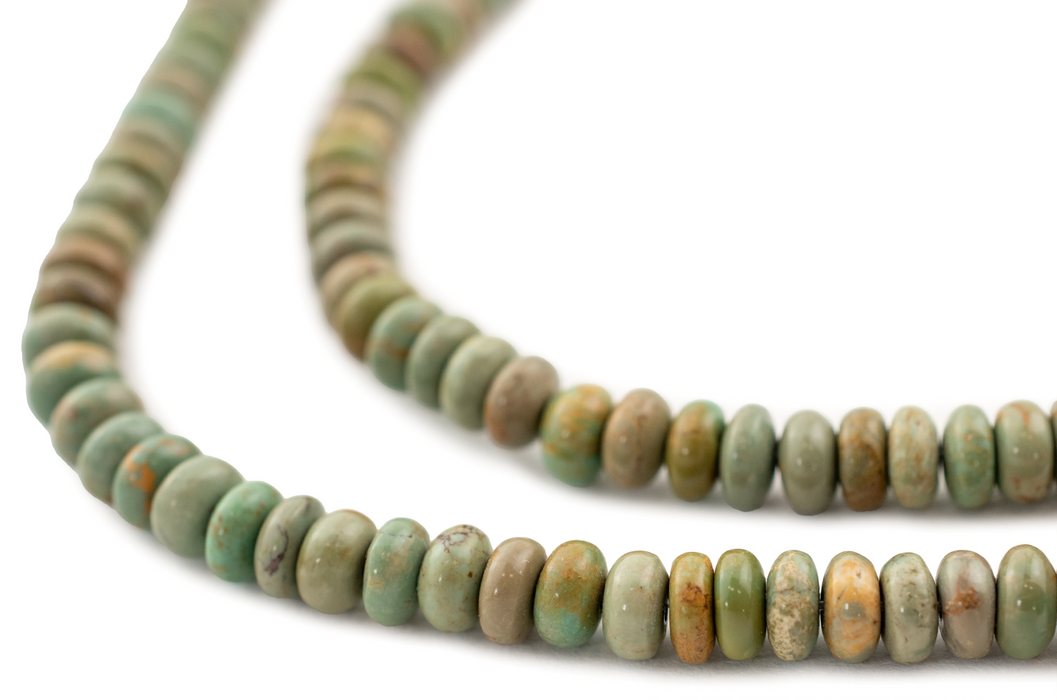 Light Green Turquoise Rondelle Beads (6mm) - The Bead Chest