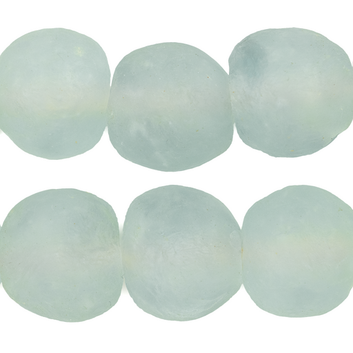 Jumbo Clear Aqua Recycled Glass Beads (24mm) - The Bead Chest