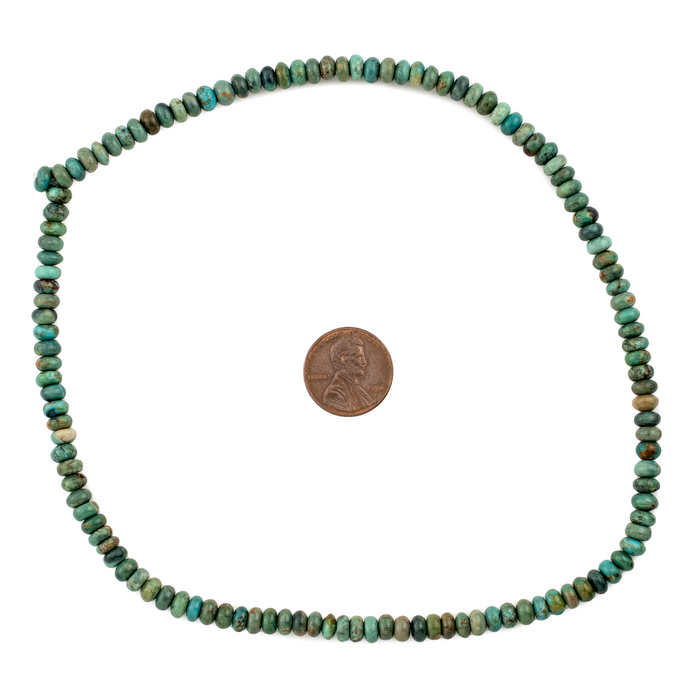 Green Turquoise Rondelle Beads (6mm)