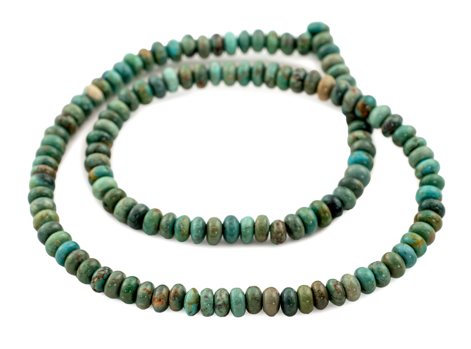 Green Turquoise Rondelle Beads (6mm)