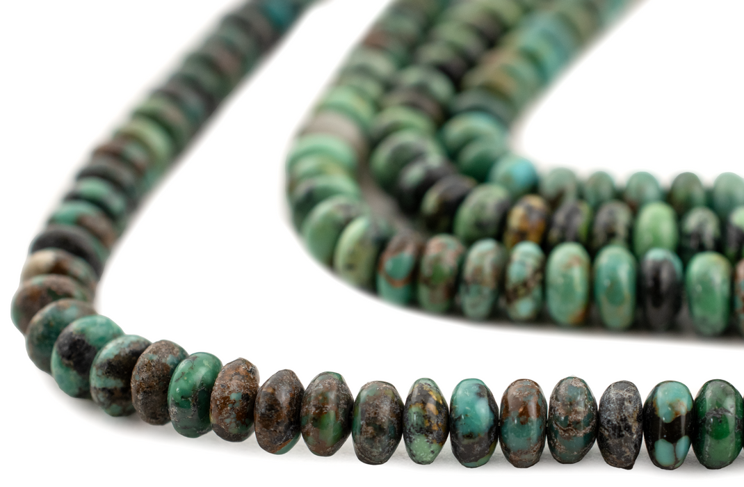 Green Turquoise Rondelle Beads (6mm)