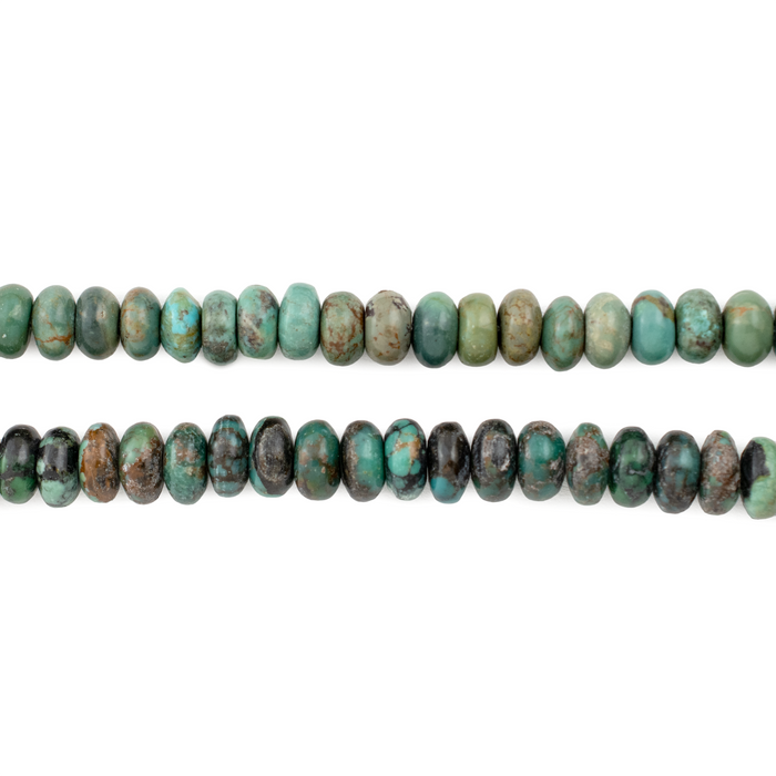 Green Turquoise Rondelle Beads (6mm)