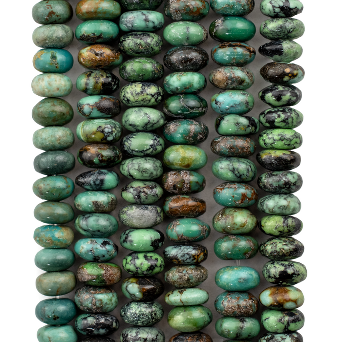 Green Turquoise Rondelle Beads (6mm)