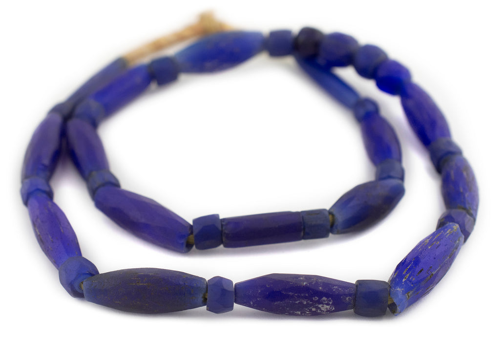 Rare Jumbo Antique Russian Blue Tube Beads #12866