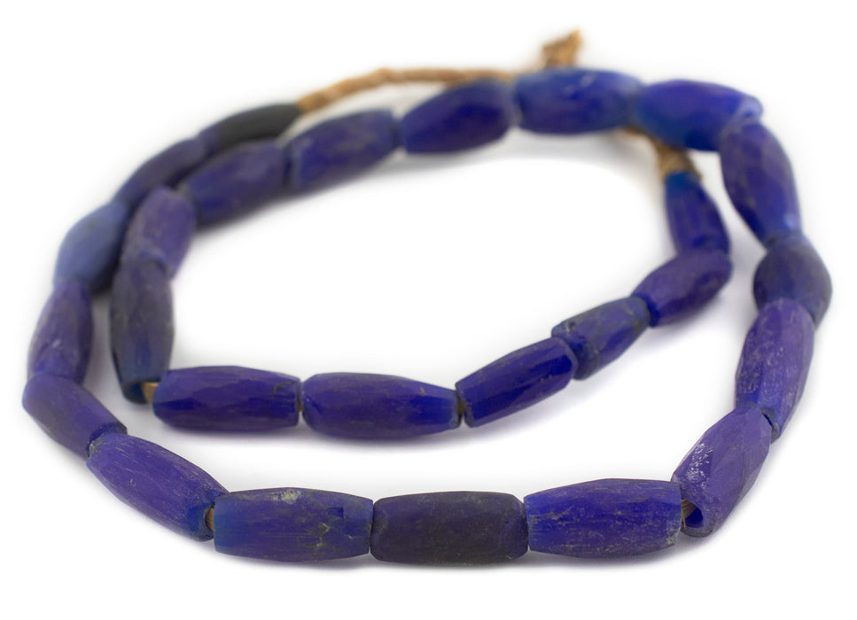 Rare Jumbo Antique Russian Blue Tube Beads #12865