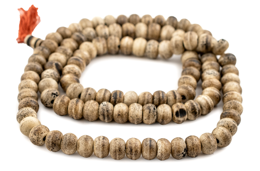 Round Rustic Brown Himalayan Bone Beads (12mm) - The Bead Chest