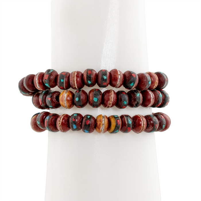 Honey Brown Nepal Mala Bracelet - The Bead Chest