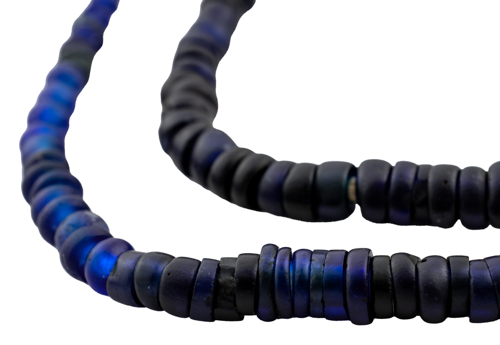 Antique Russian Blue Disk Beads #16743