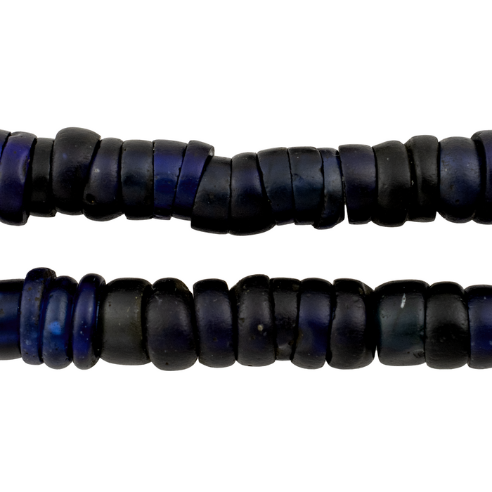 Antique Russian Blue Disk Beads #16743