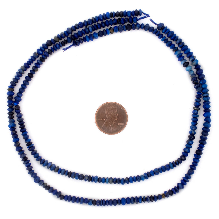 Mottled Lapis Lazuli Saucer Beads (4mm) - The Bead Chest