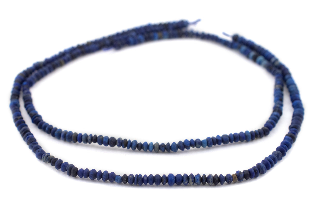 Mottled Lapis Lazuli Saucer Beads (4mm) - The Bead Chest