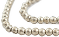 Round White Metal Ethiopian Beads (8mm) - The Bead Chest