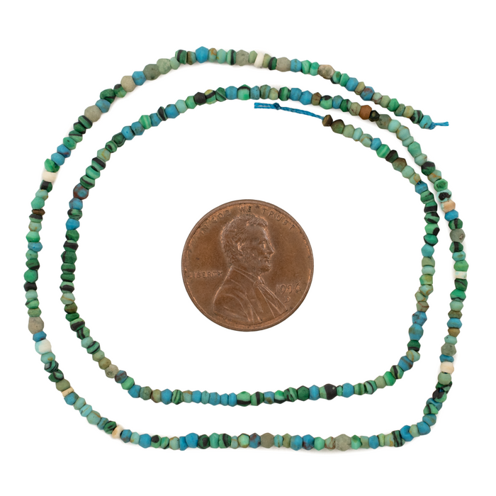 Aqua Tiny Turquoise Stone Saucer Beads (2mm) - The Bead Chest