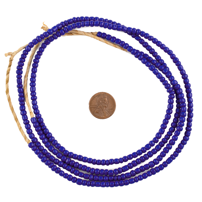 Cobalt Blue Glass Beads (2 Strands)
