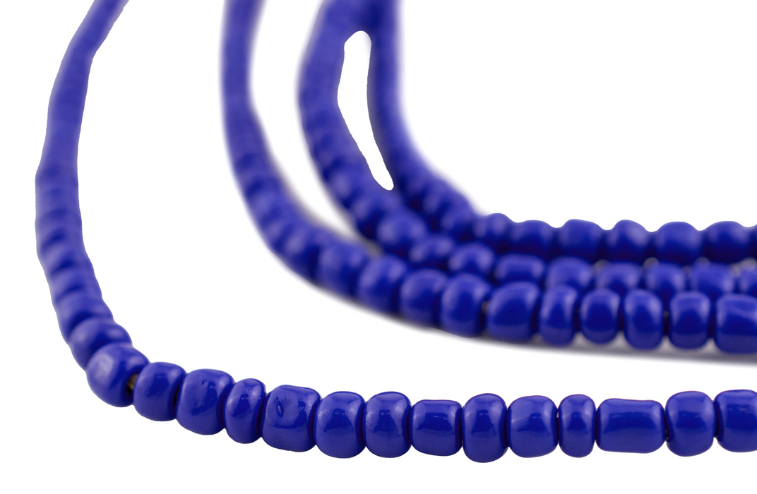 Cobalt Blue Glass Beads (2 Strands)