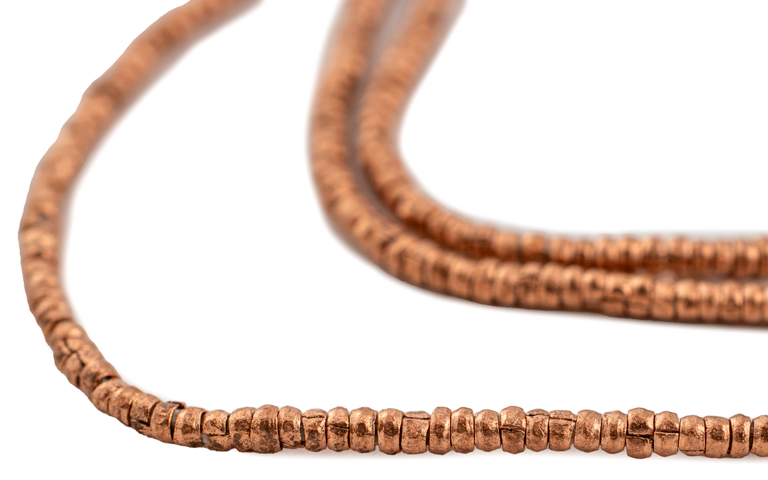 Copper Heishi Ethiopian Beads (2mm) - The Bead Chest