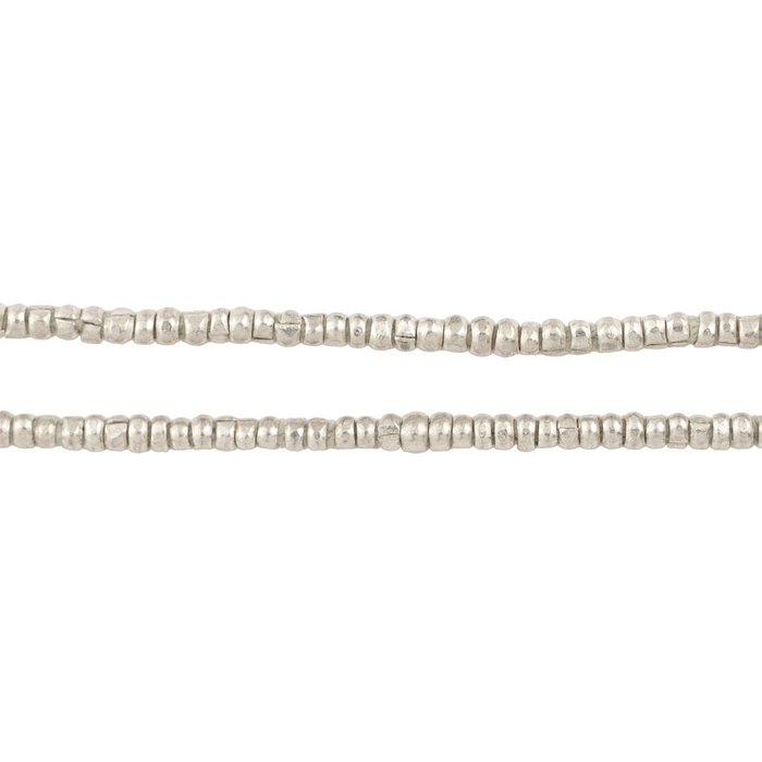 Silver Heishi Ethiopian Beads (2mm) - The Bead Chest