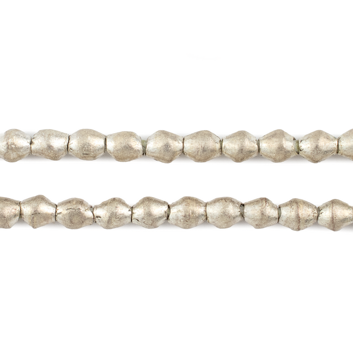 Ethiopian White Metal Bicone Beads (6x5mm) - The Bead Chest