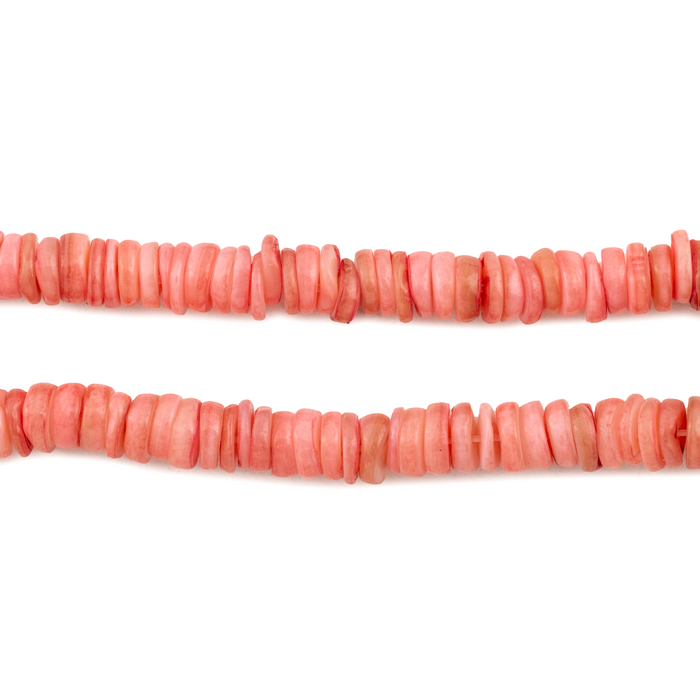 Rose Pink Nugget Shell Heishi Beads (6mm)