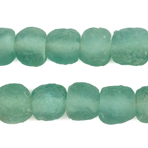 Aqua Marine Recycled Glass Beads (14mm) - The Bead Chest