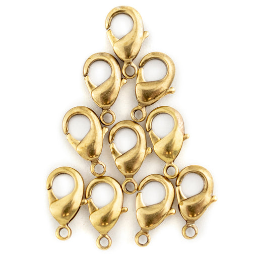 Brass Lobster Clasps (12mm, Set of 20) - The Bead Chest