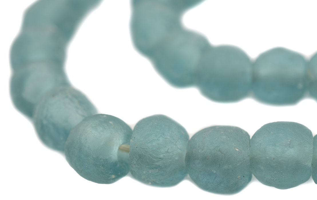 Sky Blue Recycled Glass Beads (14mm) - The Bead Chest