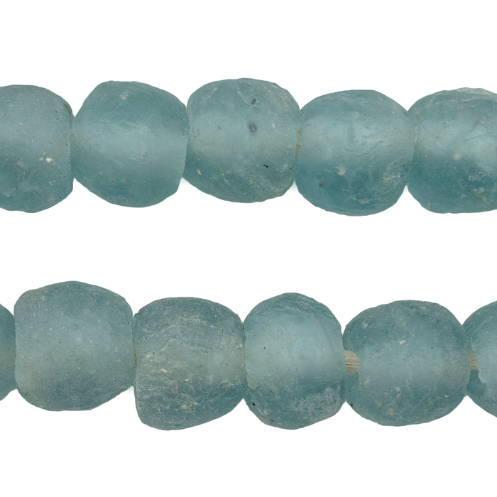 Sky Blue Recycled Glass Beads (14mm) - The Bead Chest