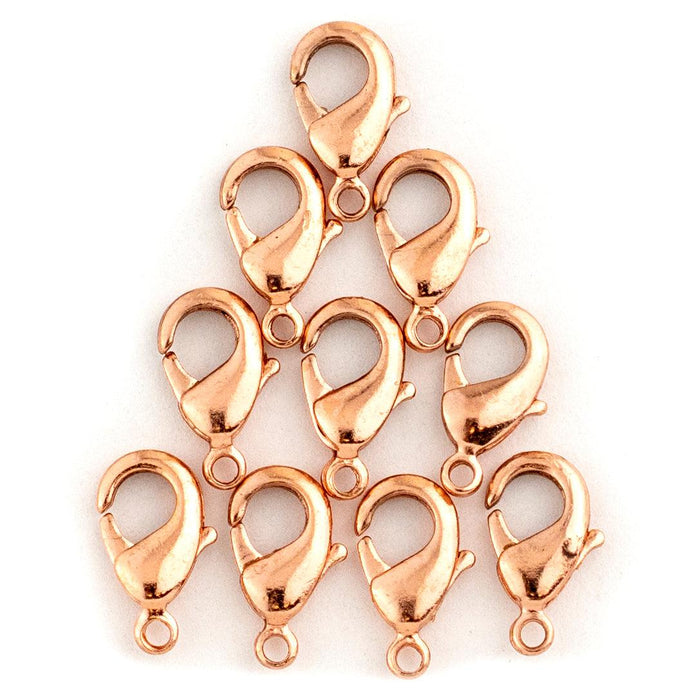 Copper Lobster Clasps (12mm, Set of 50) - The Bead Chest