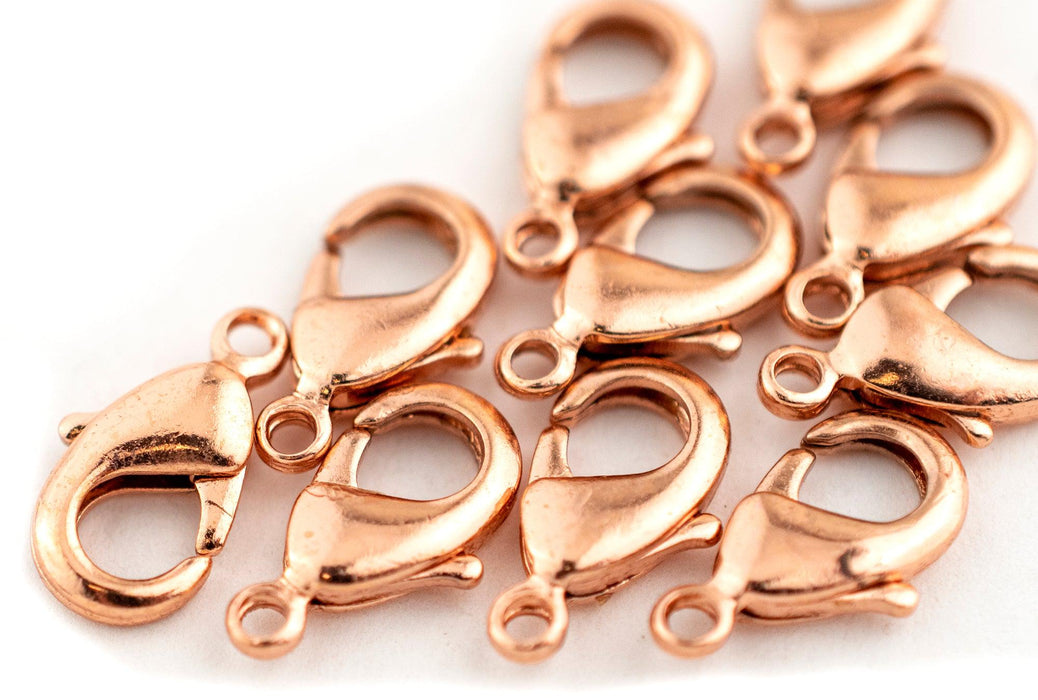 Copper Lobster Clasps (12mm, Set of 50) - The Bead Chest